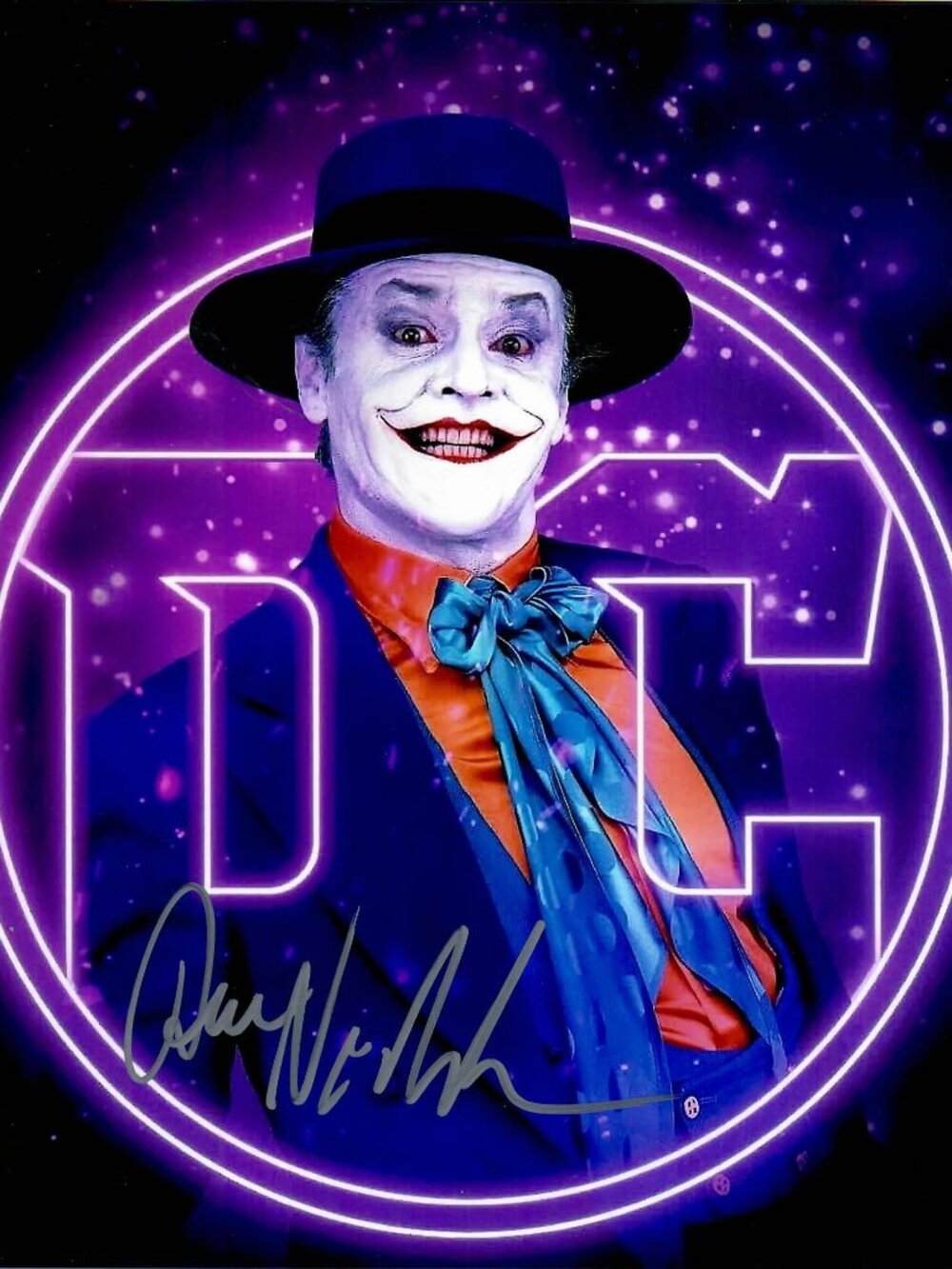 Jack Nicholson as The Joker from the 1989 Batman film 8X10 Signed Photo